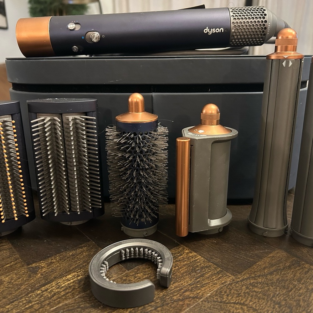 Dyson Airwrap, Full styler (long barrel) set in navy and copper